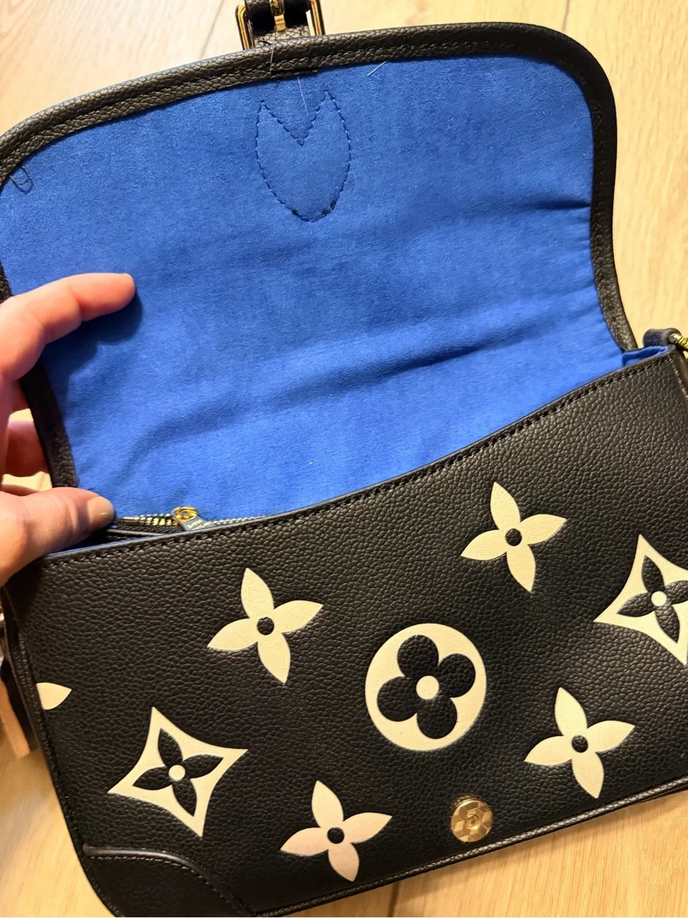 Black & White Monogram Small Flap Crossbody Bag